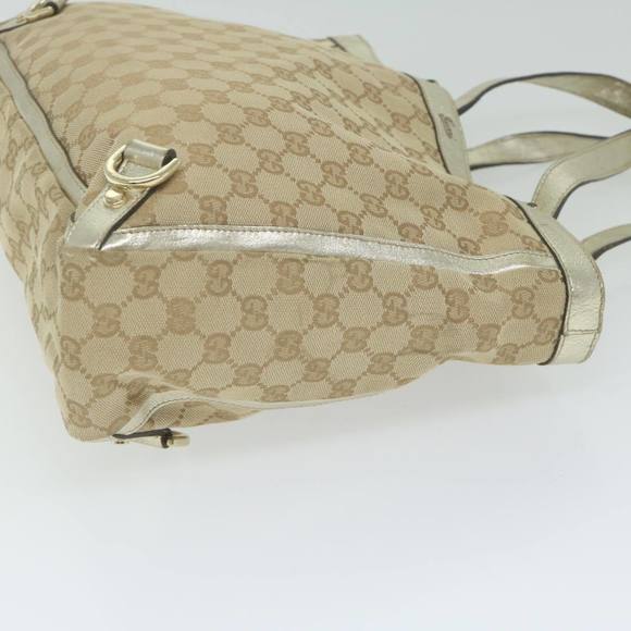 GUCCI GG Canvas Hand Bag Beige Gold Tone 170004 Auth ep2669 - Picture 3 of 16